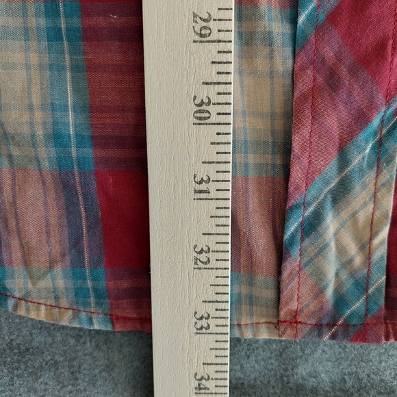 Roper Western Pearl Snap Shirt | Men's 2XL | Red & Blue Plaid Metallic - Picture 9 of 9